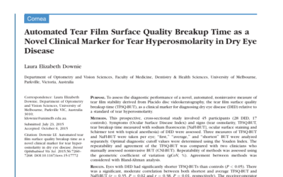Automated Tear Film Surface Quality Breakup Time as a Novel Clinical Marker for Tear Hyperosmolarity in Dry Eye Disease